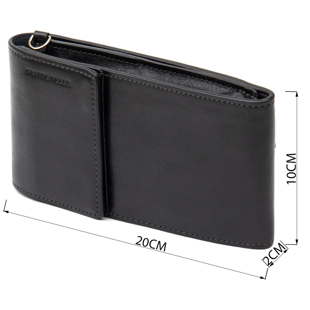 Мужская кожаная сумка-кошелек GRANDE PELLE 11440 Черный Киев - изображение 8