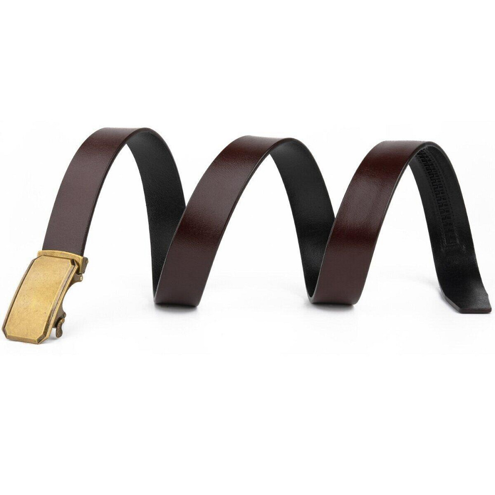 Ремень мужской c латунной угловатой пряжкой Vintage 20276 Коричневый Киев - изображение 2