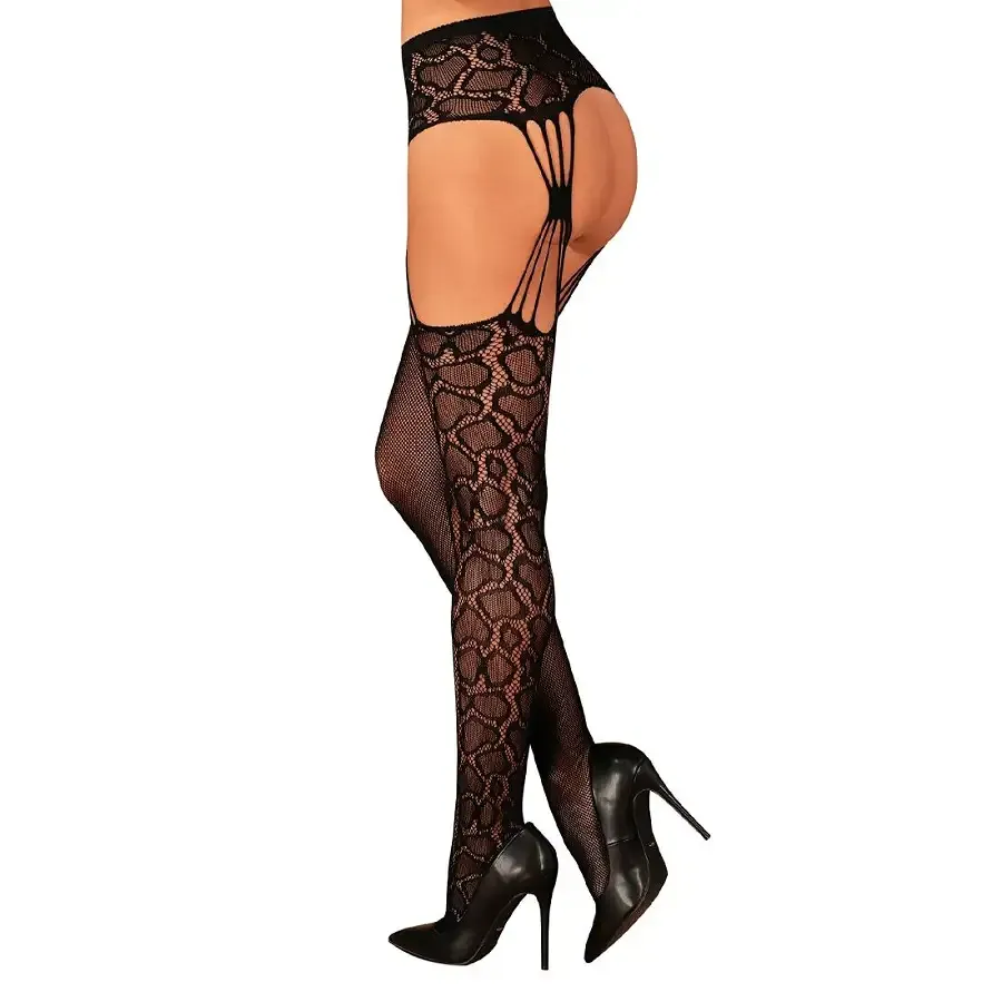 Еротичні колготки-бодістокінг Obsessive Garter stockings S821 S/M/L, імітація панчіх і пояса для пан Львів - фото 2