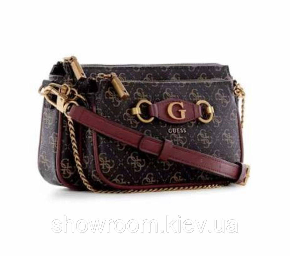 Жіноча сумочка з органайзером на плече Guess (865470) коричнева Київ - фото 2