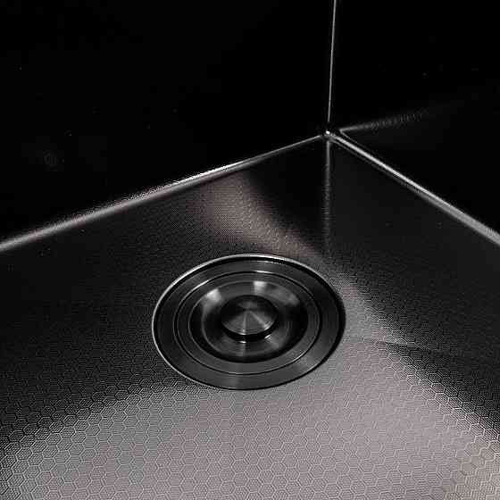 Кухонна мийка 65*50 L PVD чорна VALESO Handmade DÉCOR (сифон круглий, 3,0/0,8) Коломыя