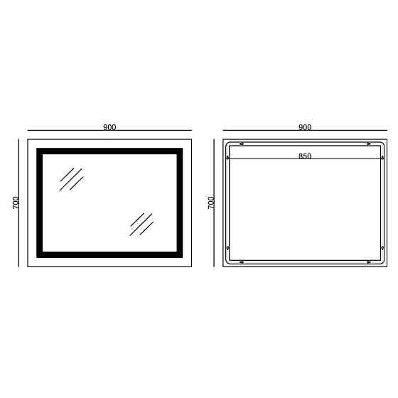Дзеркало Mixxus WARM MR12-90x70-REVERSE з LED Touch, Anti-fog, димером, рег. яскравості   ( MI6675 ) 30406 Харків