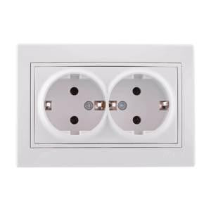 MIRA білий Розетка внутрішня 2-а із заземленням з білою вставкою Лезард Житомир - фото 1