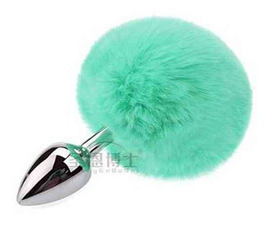 Анальна пробка з хвостом SKN-Z42 Light green ( розмір XS ) Sex Aura Київ