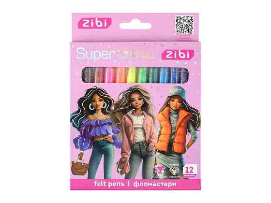 Фломастери 12кол. SUPER GIRL, KIDS Line ZB.2824 ТМ ZIBI Київ