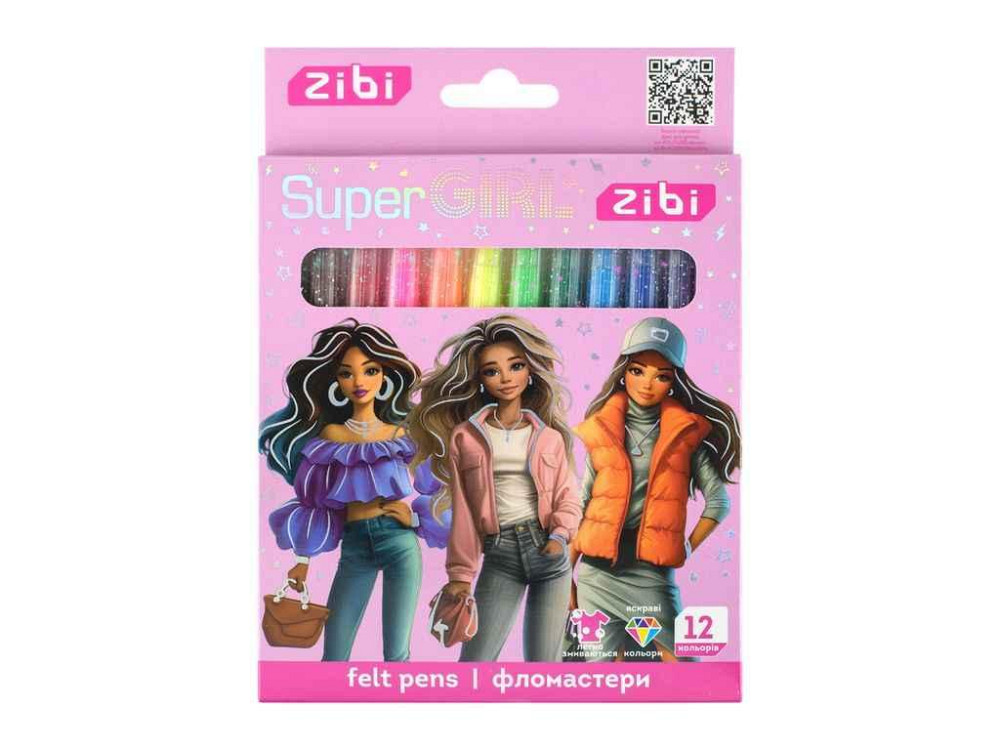 Фломастери 12кол. SUPER GIRL, KIDS Line ZB.2824 ТМ ZIBI Київ - фото 1