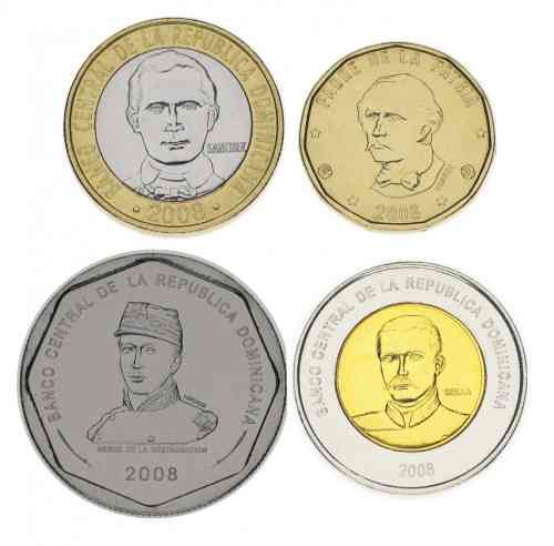 Доминикана набор из 4 монет 2008-2010 UNC 1, 5, 10, 25 песо Полтава