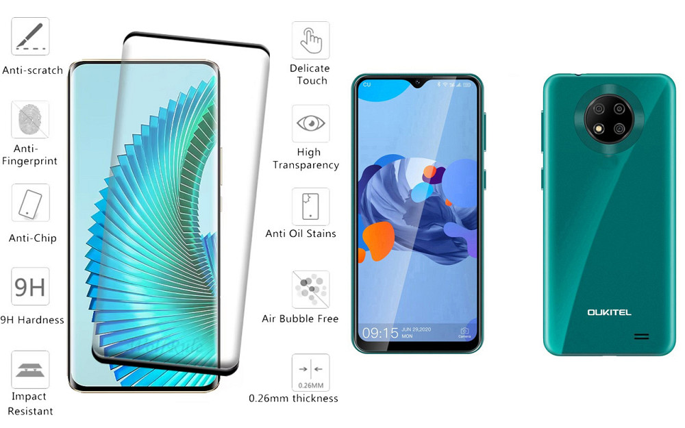 Захисне скло HyperGlass Pro для OUKITEL C19, OUKITEL C19 Pro – максимальна чутливість та захист Київ - фото 2