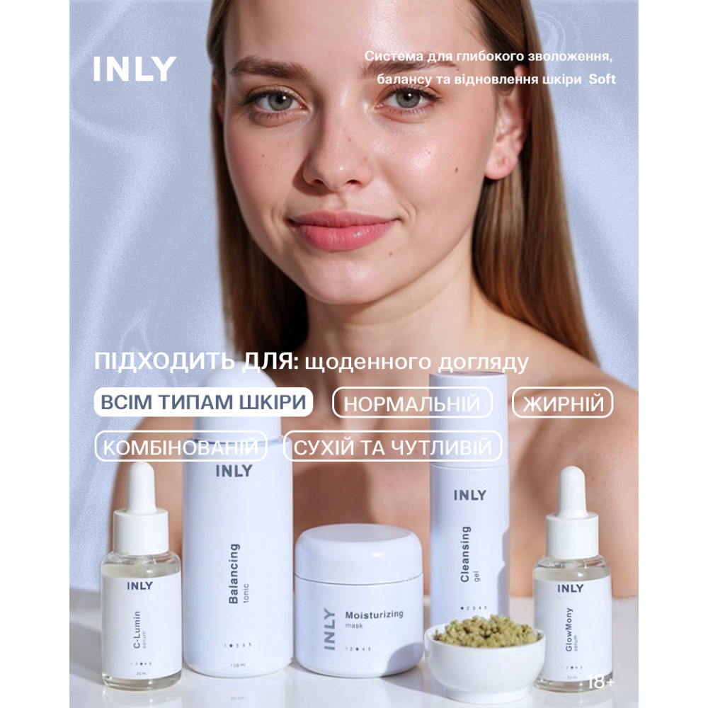 Набір Soft для щоденного догляду балансу та зволоження шкіри обличчя INLY Київ - фото 2