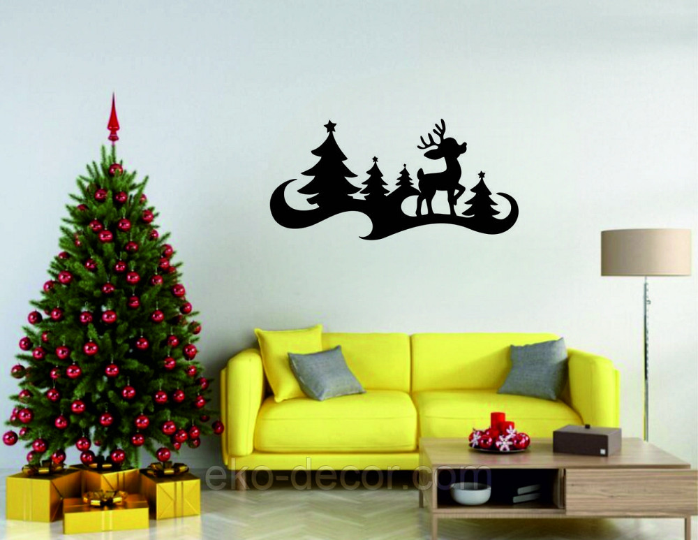 Декоративное настенное Панно «Олень», Декор на стену 110*156 см, Черный Киев - изображение 5