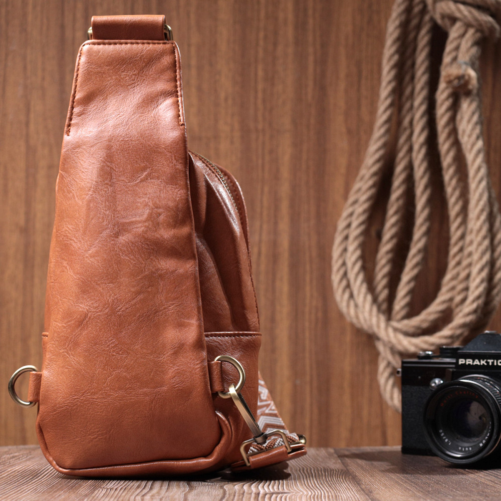 Интересная сумка через плечо в модном цвете из экокожи Vintage 22793 Рыжий Киев - изображение 10