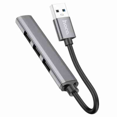 Концентратор HOCO USB to USB 3.0 + 3xUSB 2.0 metal gray (6931474765468) Винница
