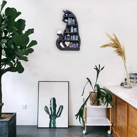 Полка настенная из дерева для декора и украшений, открытая полка на стену 