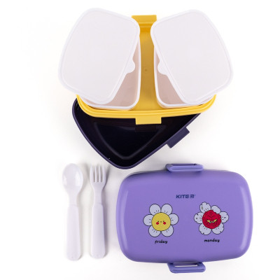 Ланч-бокс дитячий Kite з наповненням 1150 мл, фіолетовий (K23-180-2) Вінниця - фото 6