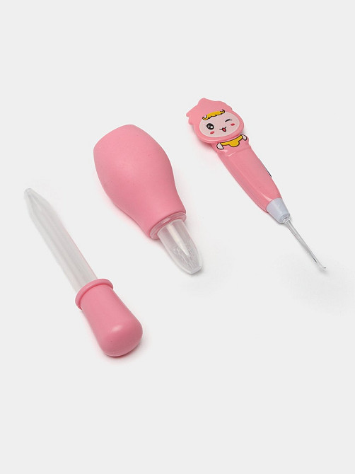 Набор для новорожденных, маникюрный 10 предметов : расческа, ножницы,кусачки,пилочка,пипетка для детей,розовый Каменец-Подольский - изображение 4