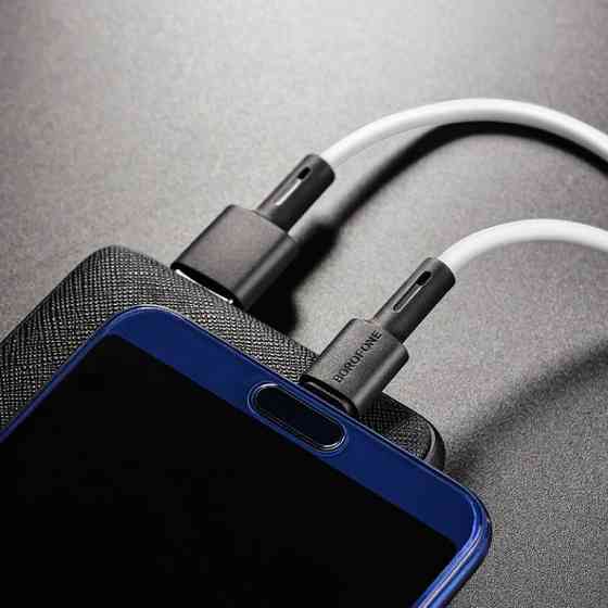 Кабель USB - Type-C BOROFONE BX31 3A 1m силіконовий TPE конектори колір білий BX31CW Одеса