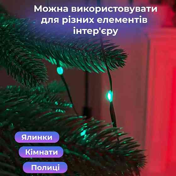 Умная гирлянда Smart 250 LED длина 2,5 м с управлением со смартфона зеленая, мультиколор 1733043GR Киев