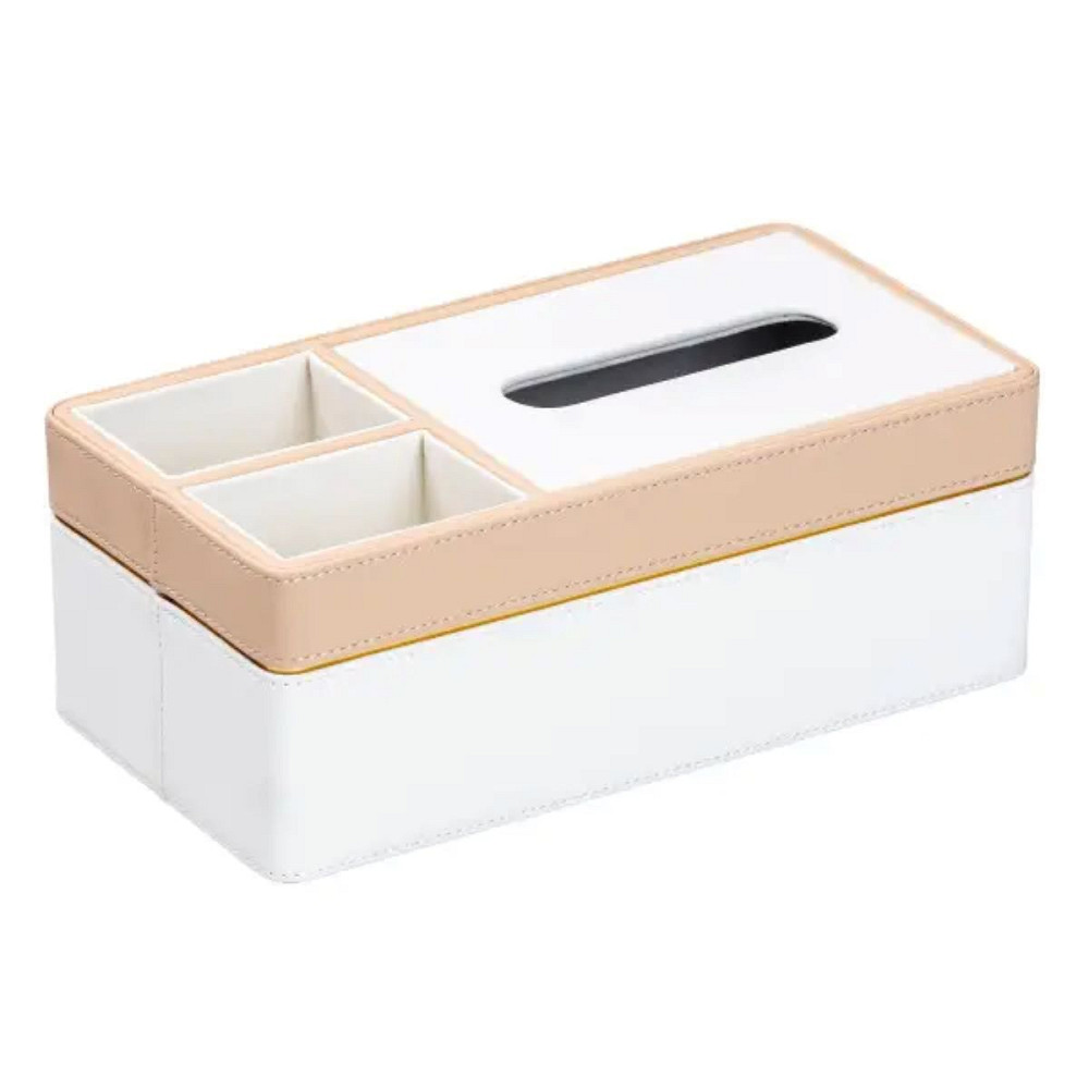 TS Kitchen Серветниця-органайзер з еко-шкіри 3 відділення 27*14*'10 см Білий з бежевим Коломыя - изображение 4