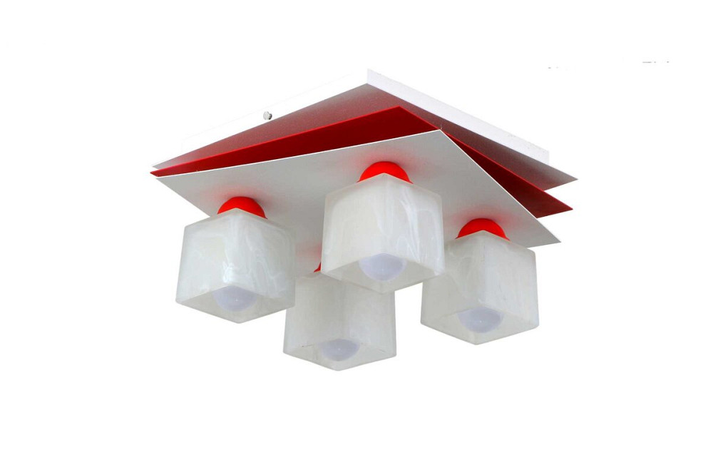 SIRIUS Люстра металева виробництво Sirius PR 1007/4 білий+червоний на 4 плафона Коломия - фото 1