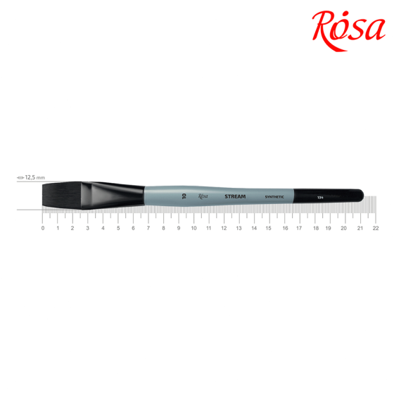 Пензель синтетика плоска STREAM 134 № 10 коротка ручка ROSA Київ