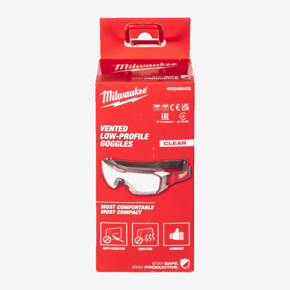 Очки-маска низкопрофильные вентилируемые MILWAUKEE, (прозрачные), прозрачные, 1 Одесса - изображение 2