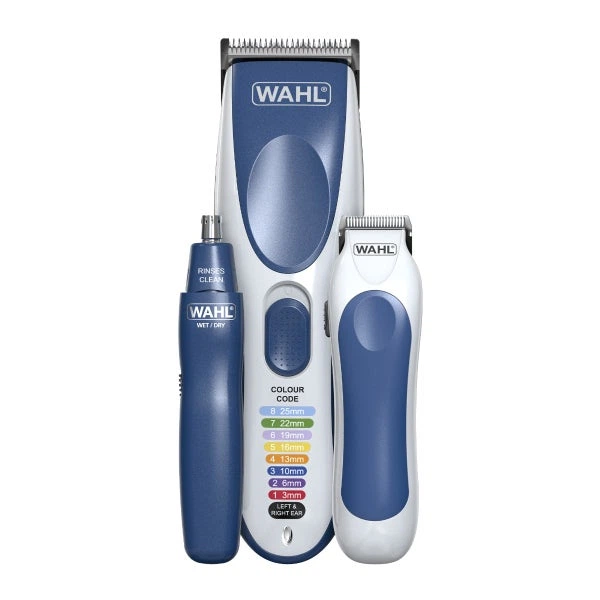 Бездротовий набір для стрижки Wahl Colour Pro 3-в-1, акумуляторна машинка для стрижки, тример для носа та вух, кольорові насадки Київ - фото 4