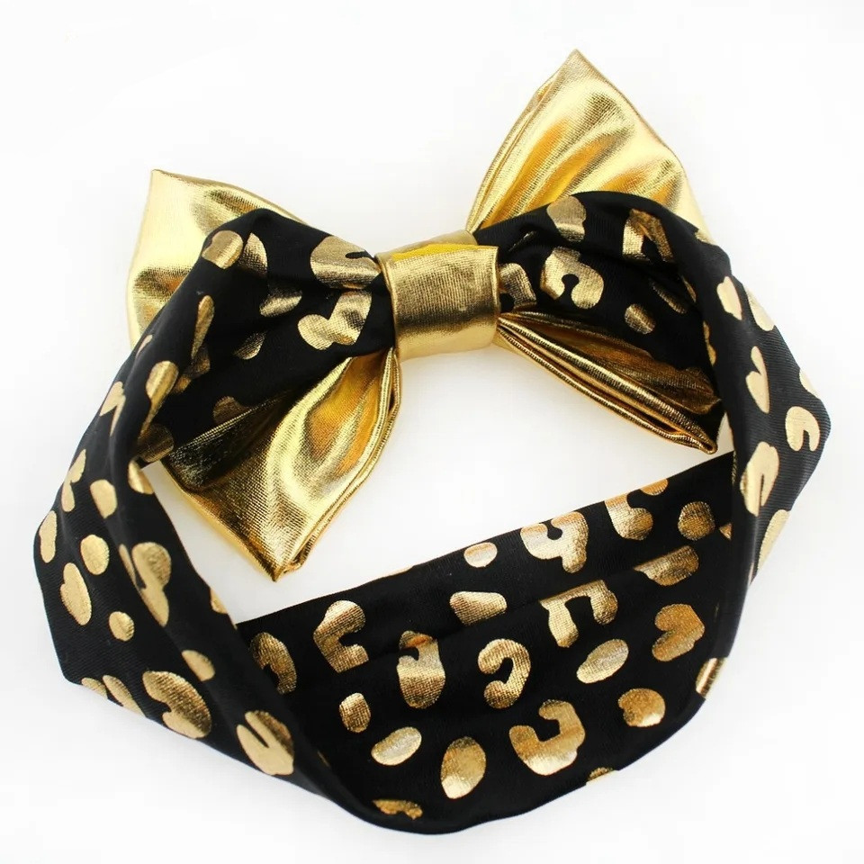 Пов'язка на голову дитяча з бантом one size леопардовий Київ - фото 2
