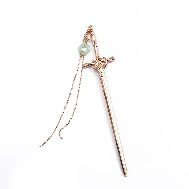 Шпилька для волосся «Меч» 20,5 см – золота, китайський стиль, підвіс 4,2 см Київ - фото 2