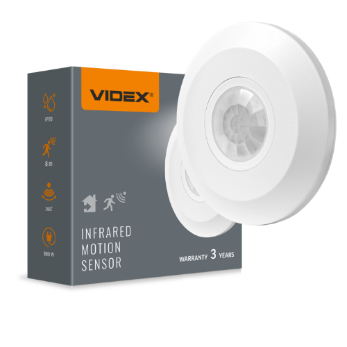 Датчик руху та освітленості VIDEX VL-SPC05W 220V 800W інфрачервоний Житомир