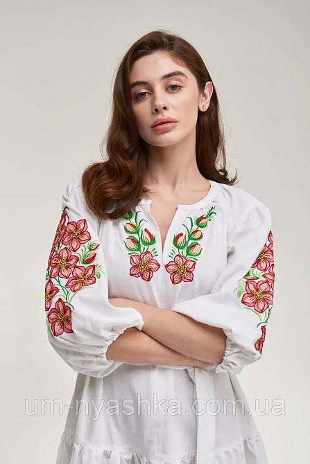 Біле вишите плаття Квітковий сад біла Кривий Ріг - фото 5