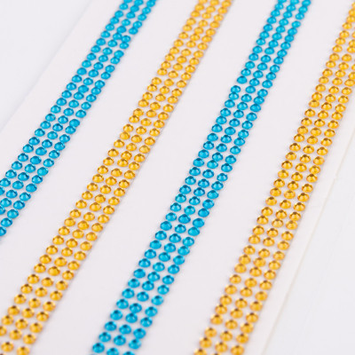 Набор для творчества Santi Стрічки синьо-жовті зі страз самоклеючих 6х30 см (743033) Винница - изображение 2