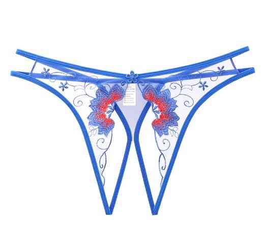 Эротические трусы женские с разрезом универсальный синий Киев