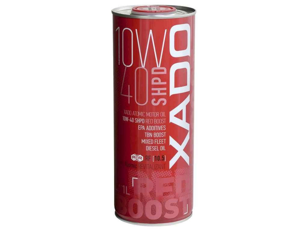 Масло моторное полусинтетическое Atomic Oil 10W-40 SHPD Red Boost, же/б 1л ТМ XADO Solmir Киев - изображение 1