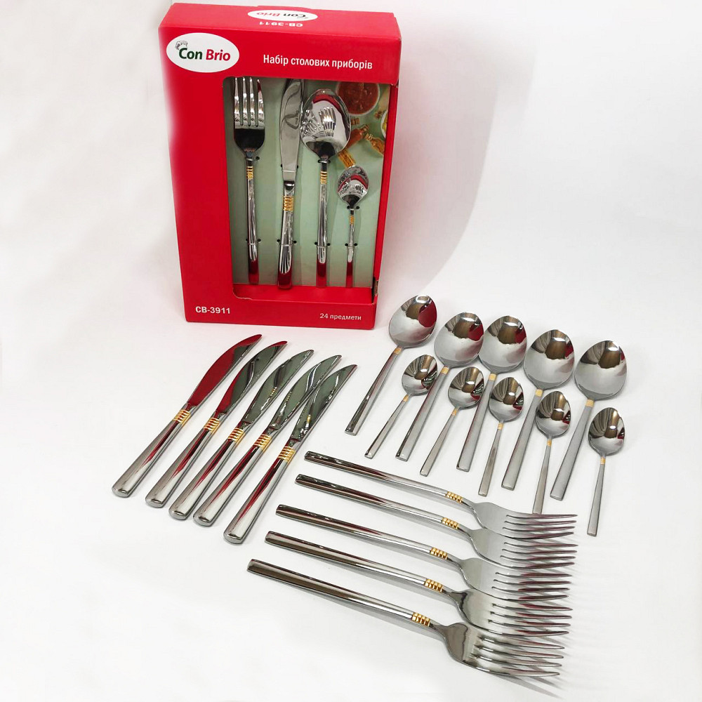 Набір столових приладів 24 предметів Con Brio CB-3912 KV-60 Львів - фото 8