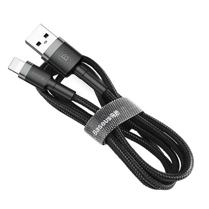 Кабель Baseus Cafule USB 2.0 to Lightning 1.5A 2M Черный/Серый (CALKLF-CG1) Киев - изображение 1