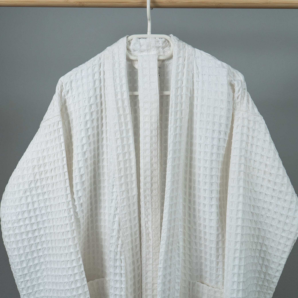 Вафельный халат женский воротник стойка с длинным рукавом YouStar 100% хлопок 380 г/м2 (Белый) S Сумы - изображение 3