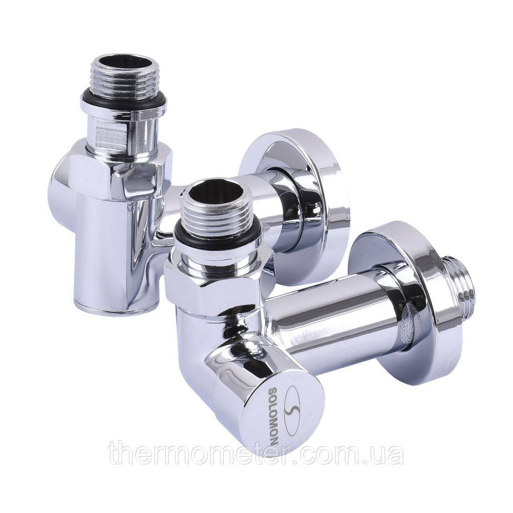 !Набір Кран вентильний кутовий з американкою SOLOMON LUX 1/2″ CHROM 7777_TEN (1уп.) Киев - изображение 3