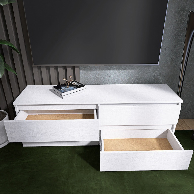 Тумба під телевізор Еверест ЛТВ-1400 Лайт 140х38х49 см Німфея Альба (DTM-4672) Дніпро - фото 7