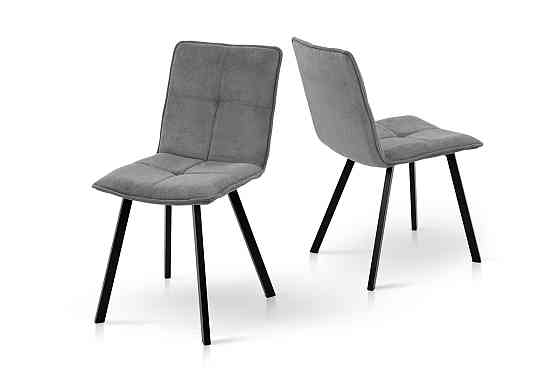 Стілець Тетріс, метал чорний/ тканина темно сіра Київ