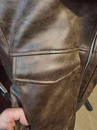 Женская куртка-бомбер из эко-кожи Коричневый S Харьков