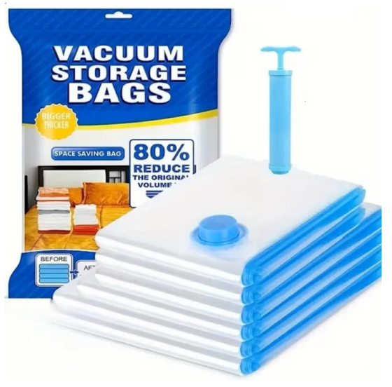 Набор вакуумных пакетов для одежды 11 шт с насосом, многоразовые, для хранения и экономии места Одесса