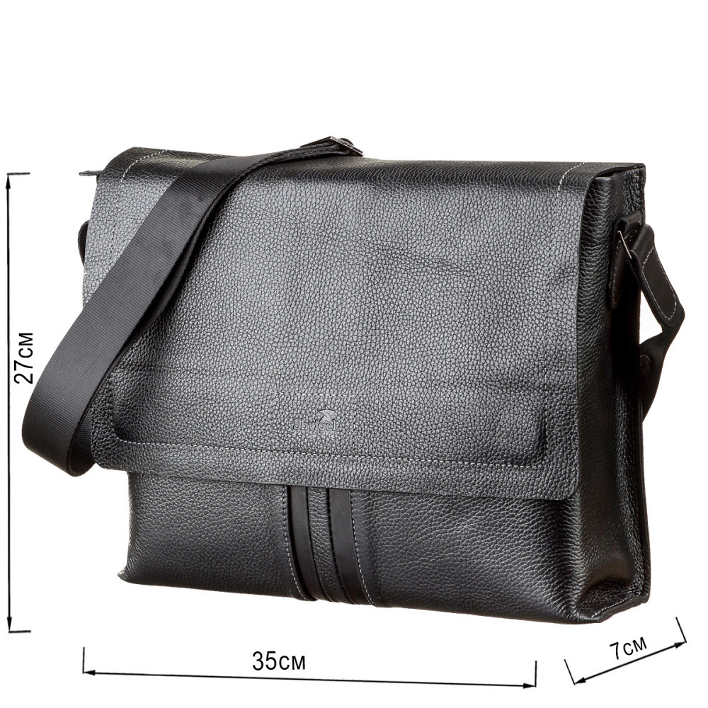 Сумка мужская кожаная Черная (SHVIGEL) Киев - изображение 7