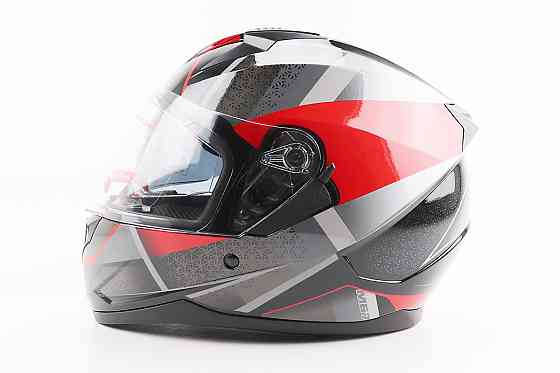 Шолом інтеграл, закритий (сертифікація DOT)+відкидні окуляри BLD-M67 L (59-60см), ЧОРНИЙ/ЧЕРВОНО-СІРИЙ Київ