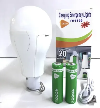 Лампочка Світлодіодна з аккумулятором 2 x 18650 роз'єм micro usb 5v BL fa3830 8441 Київ