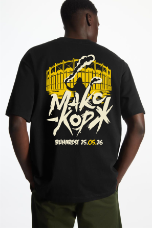 Оверсайз футболка «МАКС КОРЖ | BUCHAREST 23.05.2026» | Концертний streetwear мерч Чернівці
