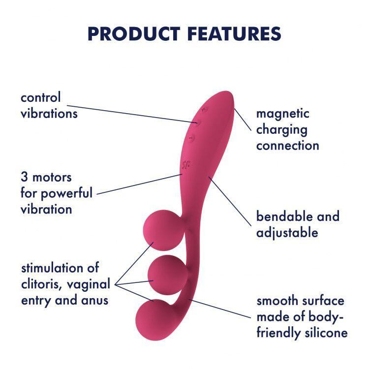 Универсальный вибратор Satisfyer Tri Ball 1, 3 мотора, гнется Sex Aura Киев - изображение 7