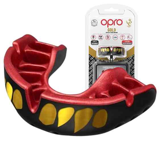 Капа OPRO Gold доросла (вік 11+)  JAWS Black/Red (art.102504011) Кам'янське