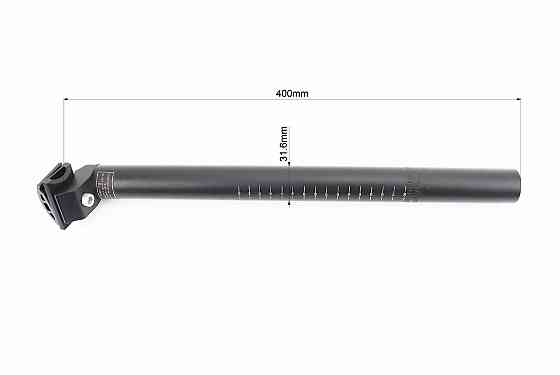 Труба сидіння MTB 31,6х400мм, алюмінієва, чорна Киев
