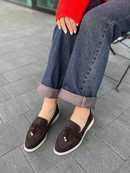 Arcoboletto Лофери жіночі Arcoboletto шоколадні замша натуральна 34-40 (5368) 36 Коломия - фото 1