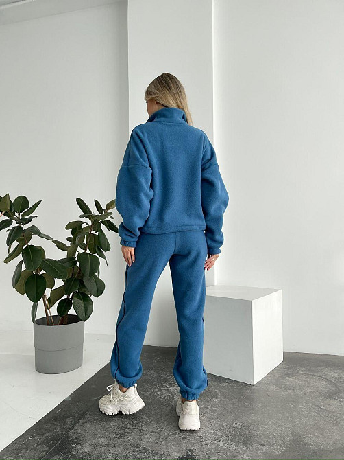 Женский флисовый женский костюм-оверсайз турецкий флис Джинс, 50/52 Одесса - изображение 3